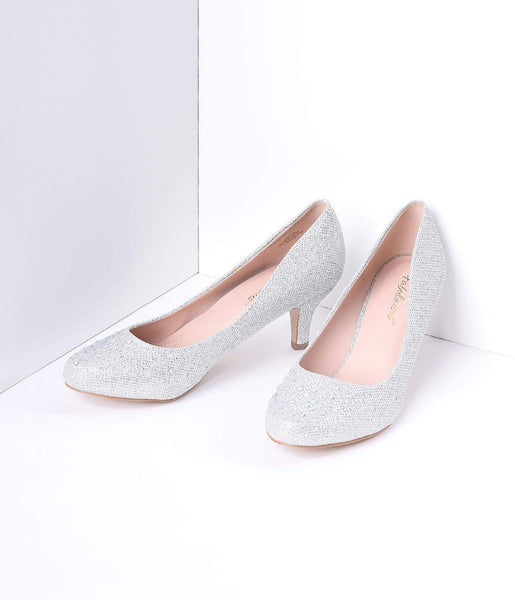 silver dress shoes low heel